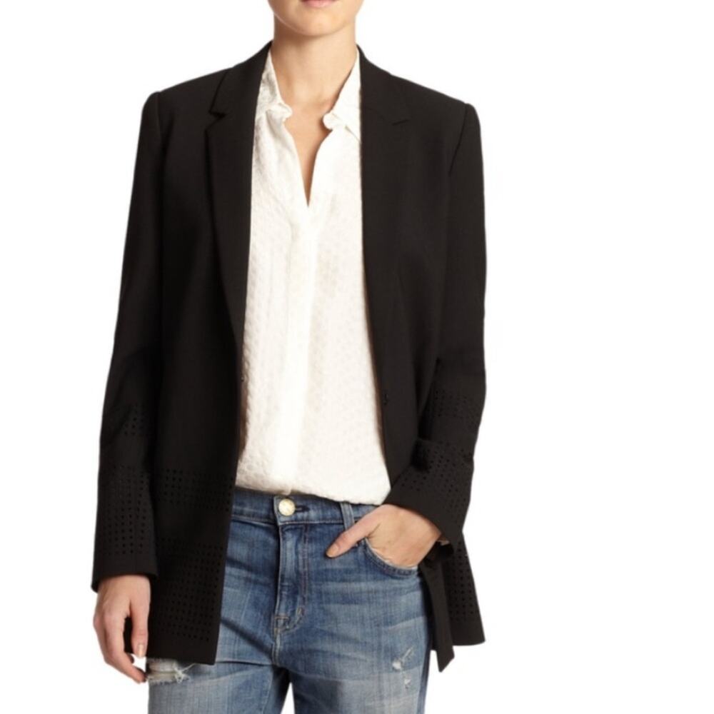 Elizabeth And James Black Franco Perforated Blazer Women's Size 2
